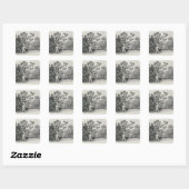 Zalm afspelen vierkante sticker (Vel)