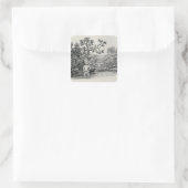 Zalm afspelen vierkante sticker (Tas)