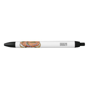 Zalm bagel cartoon illustratie  zwarte inkt pen