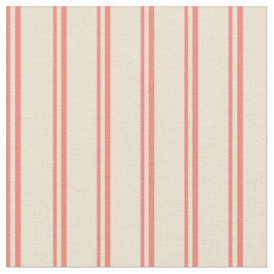 Zalm & beige gekleurd patroon van strepen stof