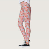 Zalm-Blauwe Paisley Patroon Leggings (Links)