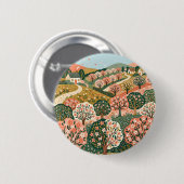 Zalm Bos Groen Boho Knopen Ronde Button 5,7 Cm (Voorkant /achterkant)