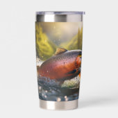 Zalm Breaking Surface voor een maaltijd Geïsoleerde Drinkbeker (Links)