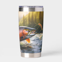 Zalm Breaking Surface voor een maaltijd Geïsoleerde Drinkbeker