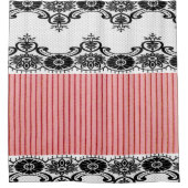 " zalm(c) White-Black Lace_Revised" Douchegordijn (Voorkant)