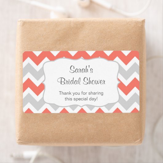 Zalm Chevron Waterfles of gunst - u aanpassen Etiket (Insitu)