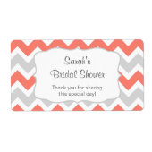 Zalm Chevron Waterfles of gunst - u aanpassen Etiket (Voorkant)