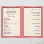 Zalm-, Cream- en Black Floral Wedding Programme (Achterkant)