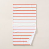 Zalm decoratieve dunne streeppatroon bad handdoek (Handdoek)