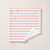 Zalm decoratieve dunne streeppatroon bad handdoek (Wasdoekje)