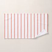 Zalm decoratieve dunne streeppatroon bad handdoek (Handdoek)