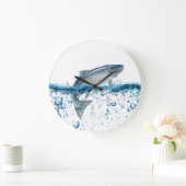 Zalm die uit het water pompt grote klok (Huis)