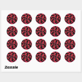 Zalm draag rood ronde sticker (Vel)