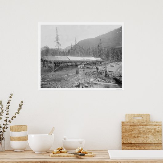 Zalm drogen in Alaska 1915 Poster (Keuken)