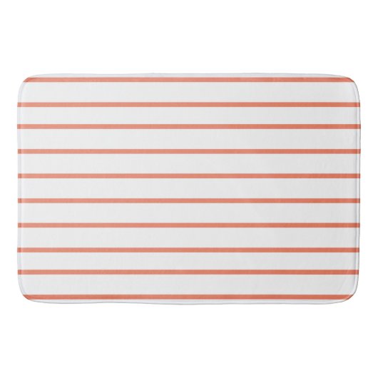 Zalm dun streeppatroon badmat (Voorkant)