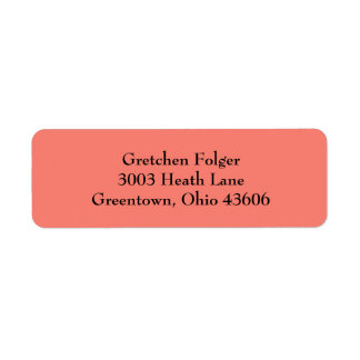 Zalm Eenvoudige vlakke terugkeer adresetiketten Etiket