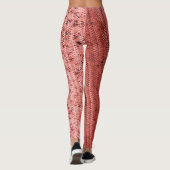 Zalm en Brick Red Embroidery Patterned Leggings (Achterkant)