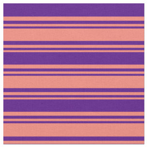 Zalm en indigokleurige strepen stof