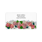 Zalm en koraal Blush Floral Address Label (Voorkant)
