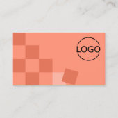 Zalm en koraal, gecheckt met Logo en foto's Visitekaartje (Voorkant)