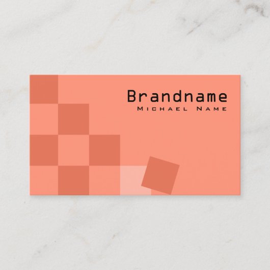 Zalm en Koraal Gecontroleerd Modern met Foto Chic Visitekaartje (Voorkant)