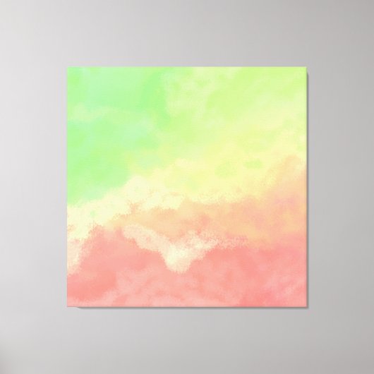 Zalm en Limoen Abstracte wolken Canvas Afdruk (Voorkant)