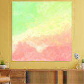 Zalm en Limoen Abstracte wolken Canvas Afdruk (Insitu (Woonkamer))