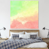 Zalm en Limoen Abstracte wolken Canvas Afdruk (Insitu (Slaapkamer))