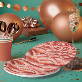Zalm en peach Rockscape Papieren Bordje