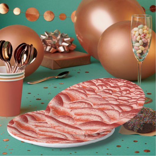 Zalm en peach Rockscape Papieren Bordje (Multi)