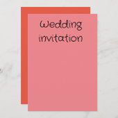 Zalm en perzik bruiloft uitnodigen kaart (Voorkant / Achterkant)