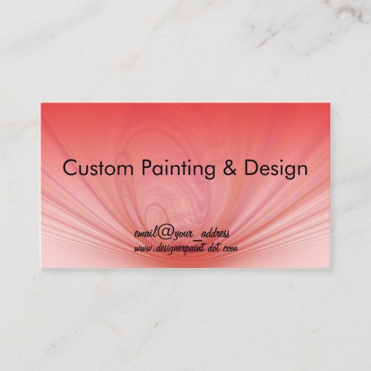 Zalm en rode stralen visitekaartje (Voorkant)