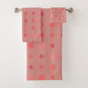 Zalm en roze stippen bad handdoek