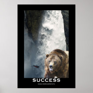 Zalm en SUCCESS Motivatie van het Beer Zalm en Wat Poster