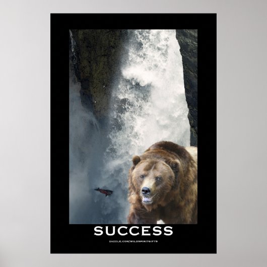 Zalm en SUCCESS Motivatie van het Beer Zalm en Wat Poster (Voorkant)
