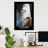 Zalm en SUCCESS Motivatie van het Beer Zalm en Wat Poster (Thuiskantoor)