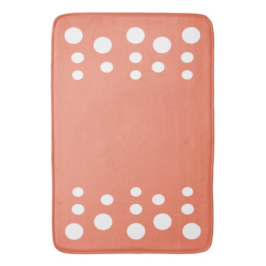 Zalm en wit Modern Bubbles Stippen Badmat (Voorkant Verticaal)