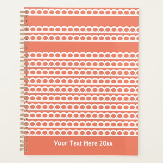 Zalm en wit Moderne bubble Golven Planner (Voorkant)