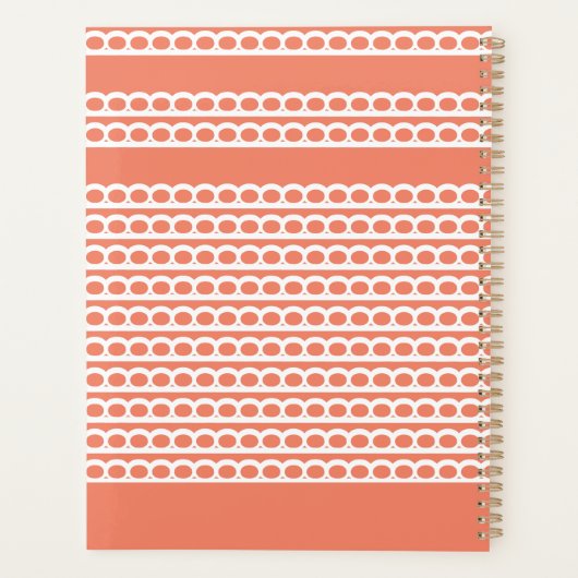 Zalm en wit Moderne bubble Golven Planner (Achterkant)