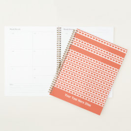 Zalm en witte moderne bellen golven planner