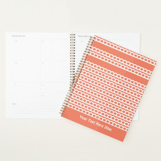 Zalm en witte moderne bellen golven planner (Display)