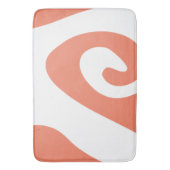 Zalm en witte werveling golf badmat (Voorkant Verticaal)