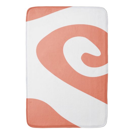 Zalm en witte werveling golf badmat (Voorkant Verticaal)