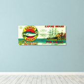 Zalm exporteren kan label canvas afdruk (Insitu (Houten vloer))