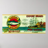 Zalm exporteren kan label poster (Voorkant)