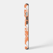 Zalm Fleur de Lis met monogram iPhone 15 Hoesje (Linkerkant)