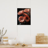 Zalm Gerbera Daisy Flowers Art Print Poster (Keuken)