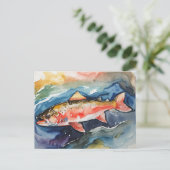 *~* Zalm gevangen vis Mannen Gift AP49 Feestdagenkaart (Staand voorkant)