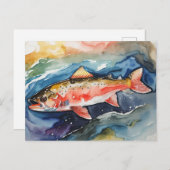 *~* Zalm gevangen vis Mannen Gift AP49 Feestdagenkaart (Voorkant / Achterkant)