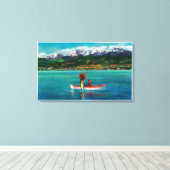 Zalm Gevist in Port Angeles Harbour Canvas Afdruk (Insitu (Houten vloer))